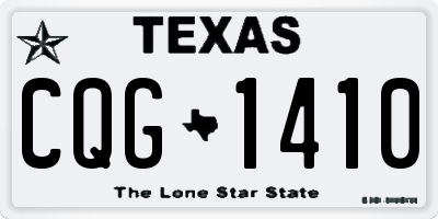 TX license plate CQG1410
