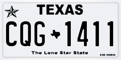 TX license plate CQG1411
