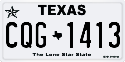 TX license plate CQG1413