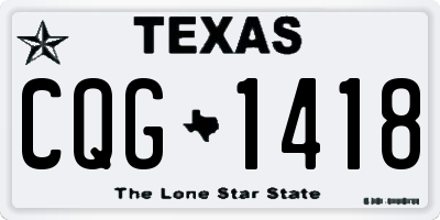 TX license plate CQG1418