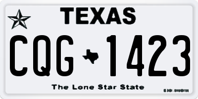 TX license plate CQG1423