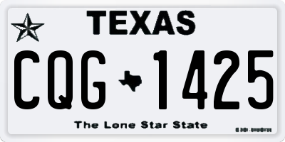 TX license plate CQG1425