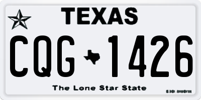 TX license plate CQG1426