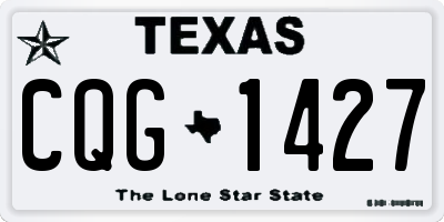 TX license plate CQG1427