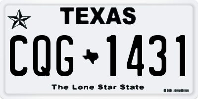 TX license plate CQG1431