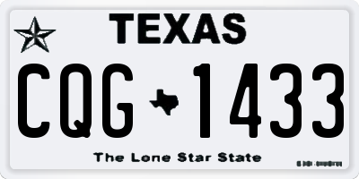 TX license plate CQG1433