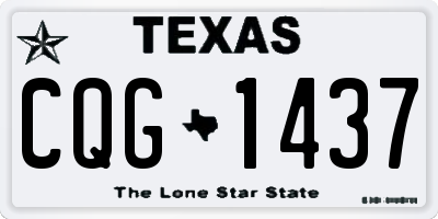TX license plate CQG1437