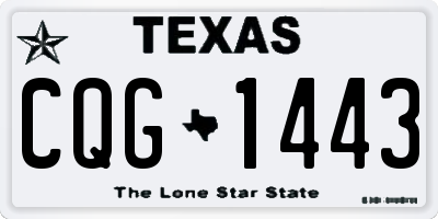 TX license plate CQG1443