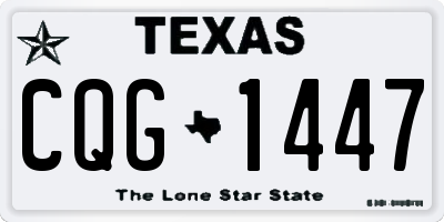 TX license plate CQG1447