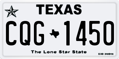 TX license plate CQG1450