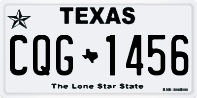 TX license plate CQG1456