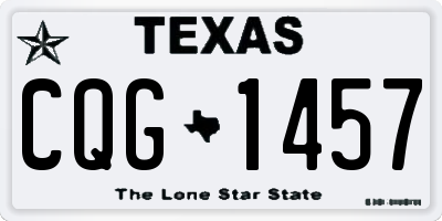 TX license plate CQG1457