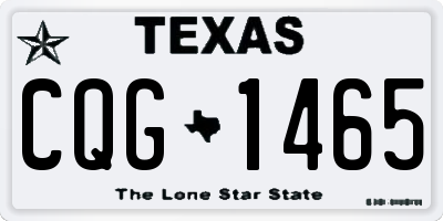 TX license plate CQG1465
