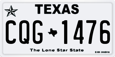 TX license plate CQG1476