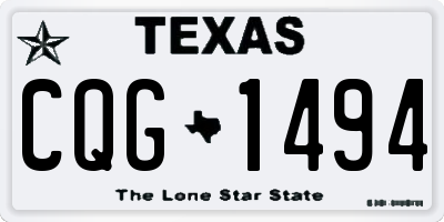 TX license plate CQG1494