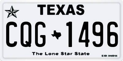 TX license plate CQG1496