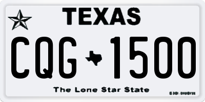 TX license plate CQG1500