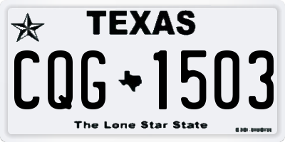 TX license plate CQG1503