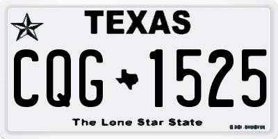 TX license plate CQG1525
