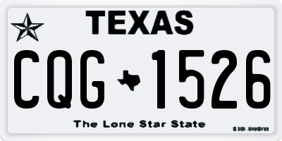 TX license plate CQG1526