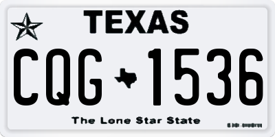 TX license plate CQG1536