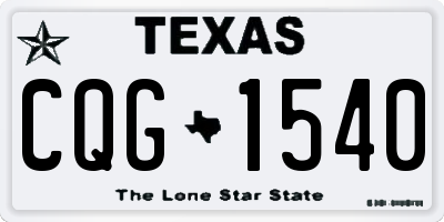 TX license plate CQG1540