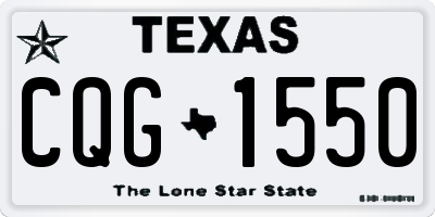 TX license plate CQG1550