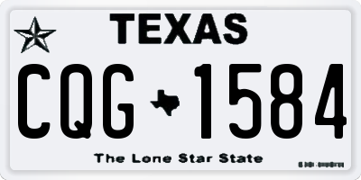 TX license plate CQG1584
