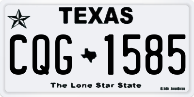 TX license plate CQG1585