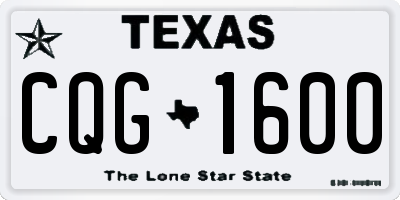 TX license plate CQG1600