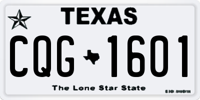 TX license plate CQG1601