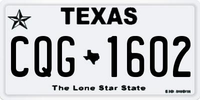 TX license plate CQG1602