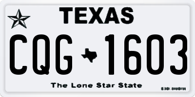 TX license plate CQG1603