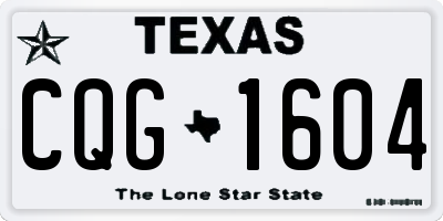 TX license plate CQG1604