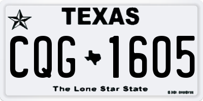 TX license plate CQG1605