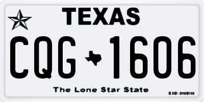 TX license plate CQG1606