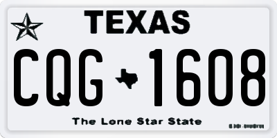 TX license plate CQG1608