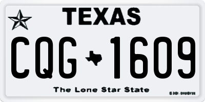 TX license plate CQG1609