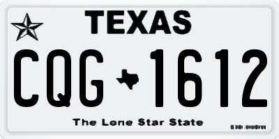 TX license plate CQG1612