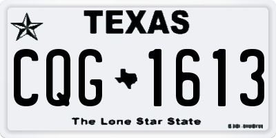 TX license plate CQG1613