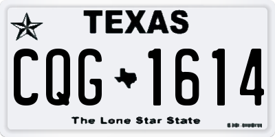 TX license plate CQG1614
