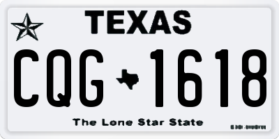 TX license plate CQG1618