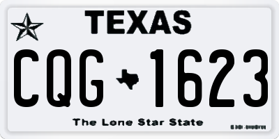 TX license plate CQG1623
