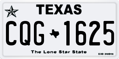 TX license plate CQG1625