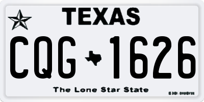TX license plate CQG1626
