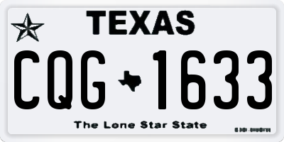 TX license plate CQG1633
