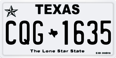TX license plate CQG1635
