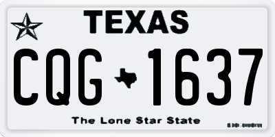 TX license plate CQG1637