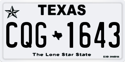 TX license plate CQG1643