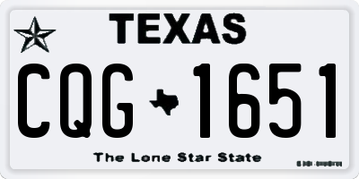 TX license plate CQG1651